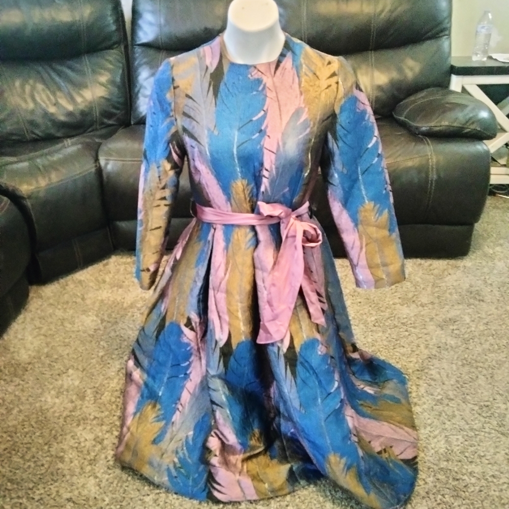 Colorful Feather Pattern Dress